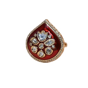 Líderes en venta de anillos de piedra Polki personalizados para mujer, joyería versátil con base de plata de calidad estándar al mejor precio competitivo - Product Image 1