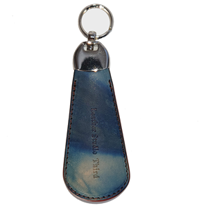 Chausse-pied portable en cuir teinté indigo fabriqué à la main avec porte-clés cadeau de haute qualité fait à la main - Product Image 1