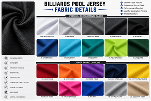 Camiseta de Billar Personalizada, Sublimada, para Equipo, de Secado Rápido, Transpirable, 100% Poliéster, con Logotipo Personalizado, Fabricante de Ropa Deportiva OEM ODM - Product Image 5