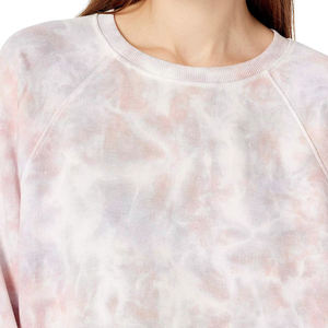 Conjunto de Sudadera Oversize Tie Dye para Mujer, Manga Larga, Tejido de Algodón y Fibra de Bambú, Transpirable, Pantalones Cortos de Pijama de Verano con Bolsillos - Product Image 3