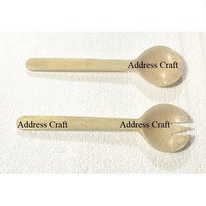 Ustensiles de cuisine de luxe en résine service à salade vaisselle couverts dernier design tourbillon doré résine salade fourchette cuillère de table de luxe - Product Image 1