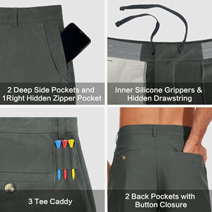 Shorts de golf pour hommes, haute performance, tissu extensible respirant, légers, séchage rapide, coupe athlétique, shorts de golf d'été - Product Image 6