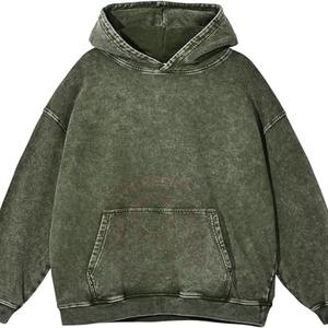 Sudadera con Capucha de Algodón Lavado para Mujer, Suave Felpa Francesa, con Acabado de Inspiración Vintage para un Estilo Urbano Informal - Product Image 1