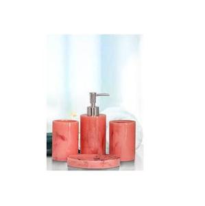 New Arrival Resin <b>Bathroom</b> <b>Accessories</b> <b>Set</b> Soap Glossy Finished Dispenser Tumbler Soap Dish Tray Luxury Hotel Vanity Organizer - Product Image 2