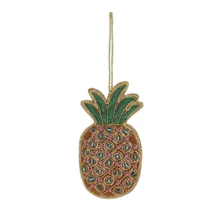 ของตกแต่งรูปสับปะรดแบบแขวน – งานฝีมือประดับลูกปัดและงานปักดิ้นโลหะสำหรับตกแต่งบ้าน - Product Image 1