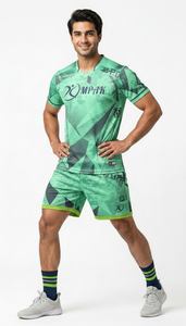 Ensemble maillot et short de volley-ball personnalisé rouge cramoisi imprimé camouflage, séchage rapide, uniforme d'équipe OEM, vêtements de sport par sublimation - Product Image 4
