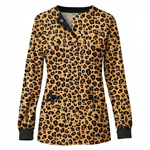 Blouse médicale personnalisée en gros, uniforme d'infirmière sur mesure, manches longues, fermeture à boutons-pression, pour spa, salon et esthéticienne - Product Image 2