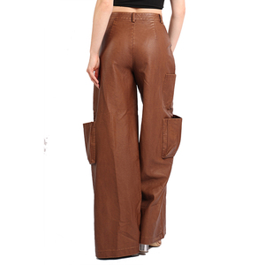 Pantalon cargo en cuir pour femme, multi-poches, décontracté, streetwear, séchage rapide, pour la randonnée, vente en gros OEM - Product Image 6