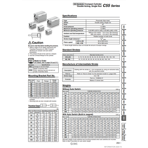 SMC Pneumatics Compact Cylinder CD55B25-30M High Quality <b>Pneumatic</b> <b>Parts</b> - Product Image 3