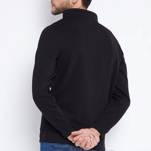 <b>Men's</b> <b>Black</b> <b>Turtleneck</b> Sweatshirt Crimsoune Print Regular Fit Casual Autumn Wear Knitted Cotton Pullover - Product Image 5