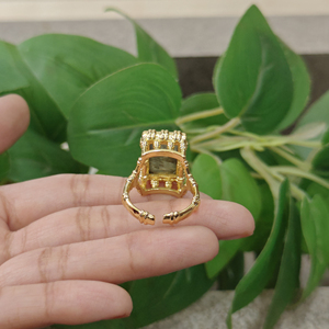 แหวนแฟชั่นทรงสี่เหลี่ยมประดับพลอยชุบทอง 18k สำหรับใส่ทุกวัน ขายส่ง ราคาสุดคุ้ม เหมาะสำหรับงานแต่งงานและวันเกิด - Product Image 5