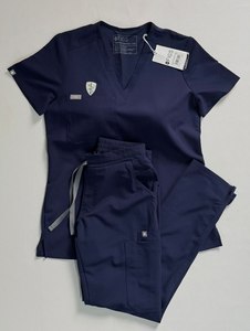 High Quality Cotton Blends Denim Medical Scrub <b>Sets</b> Comfortable Breathable Unisex Hospital Scrubs Customized Colors for <b>Doctors</b> - Product Image 4