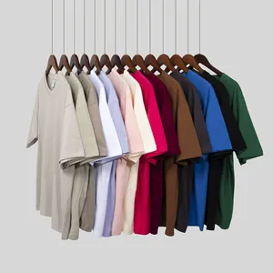 T-shirt en coton uni à col rond et manches courtes pour homme, coupe classique, décontracté, tricoté, design simple - Product Image 1