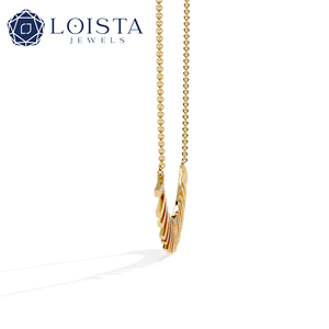 Collier en or jaune LOISTA avec diamants, coupe baguette minimaliste, pour femme, à porter au quotidien - Product Image 2