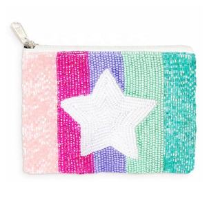 Porte-monnaie perlé fait main avec fermeture éclair, design créatif pour clés, espèces, cartes, maquillage - Cadeau idéal pour son anniversaire - Product Image 1