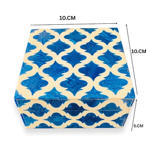 Boîte à bijoux carrée en bois classique multifonctionnelle avec incrustation de os indiens FAIZA CRAFT, couleur personnalisée, boîte de rangement gain de place - Product Image 3
