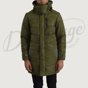 Premium Men Faux <b>Leather</b> Puffer <b>Jacket</b> Hooded Quilted Winter Coat Warm Padded Outerwear - Product Image 3