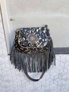 Nuevo Bolso de Mano Metálico con Flecos de Piel y Pelo, Bolso Bandolera de Piel con Flecos, Bolsos de Piel con Pelo para Fiesta, Bolso de Mano para Mujer - Product Image 5