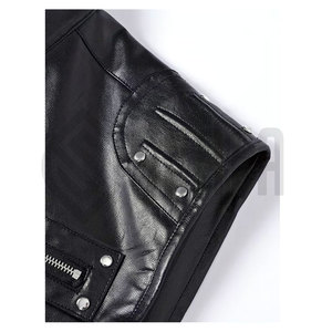 Hot Sale SNAFA SPORTS Men's <b>Winter</b> Breathable <b>Leather</b> Motorcycle Vest with Zipper Closure and Customizable Club Logo - Product Image 4