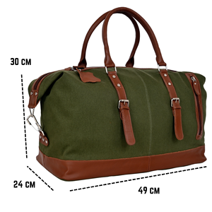 Sac de voyage pliable grande capacité en toile kaki avec fermeture éclair en polyester, haute qualité, unisexe, pour week-end, bagage cabine - Product Image 2