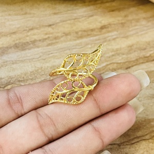 Anillo de Hoja Delicado Favorito del Mercado, Anillo Bohemio de Latón para Mujer, Chapado en Oro de 18k, Joyería Botánica Vintage de Filigrana, Venta al por Mayor/OEM/ODM - Product Image 2