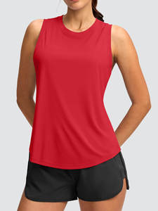 Camiseta Deportiva sin Mangas para Mujer, Color Sólido, Transpirable, de Secado Rápido, Tejido de Spandex y Poliéster, 180g, Largo Regular - Product Image 2