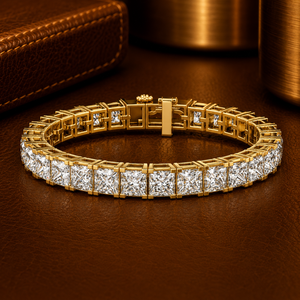 Bracelet tennis en moissanite taille princesse 2MM 3MM 4MM 5MM en argent sterling 925 plaqué or, clarté VVS, bijoux fins pour femme, OEM - Product Image 2