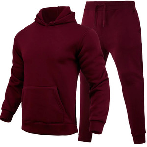 Ensemble de survêtement à capuche pour homme, couleur unie, décontracté, sweat-shirt en coton à manches longues et pantalon de jogging, vêtements d'automne, coupe classique - Product Image 1