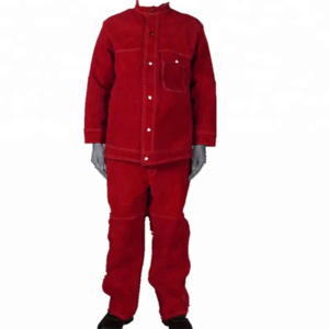 Chaqueta y Pantalones de Soldador de Cuero Vacuno de Alta Calidad, Resistentes al Calor y a las Chispas, para Ropa de Seguridad Industrial - Product Image 3
