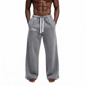 High Demand Sun Faded Baggy Straight Leg Sweatpants Oversized Printed Cotton Mid Breathable Custom Logo Washed Grey Casual - Product Image 3
