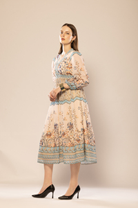 High Quality Women <b>Dress</b> Multicolor Floral Printed Flared <b>Dress</b> for Wedding Style Women <b>Dresses</b> at Best Price - Product Image 6