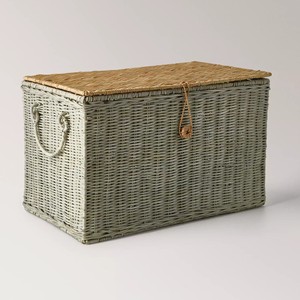 Adorable rattan <b>toy</b> chest large storage containers floral pattern hamper <b>trunk</b> box wholesale - Product Image 6