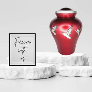 Urna Blanca de Alta Calidad Grabada a Mano para Cenizas, Diseño de Esmalte Azul, Capacidad de 200 Pulgadas Cúbicas, Estilo Americano, Marca LU - Product Image 3