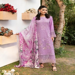 <b>Eid</b> <b>Dresses</b> Heavy Party <b>Dresses</b> <b>for</b> Women with Embroidered Lawn Three Piece Punjabi Suits by Ramsha Vol ANDAAZ-9 <b>Long</b> Maxi Frock - Product Image 6