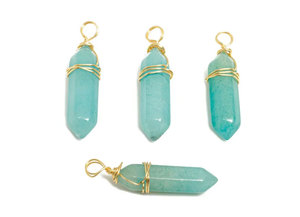 Natural Rough Aquamarine <b>Crystal</b> <b>Cluster</b> Gold Plated Brass Pendant Charms Raw Blue Gemstone Healing Findings IGI Certified - Product Image 3