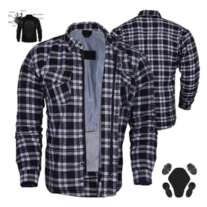 Camisa a Cuadros de Manga Larga para Hombre, Color Amarillo y Azul Marino, de Algodón, Estilo Casual para Motocicleta, Personalizable, Venta al Por Mayor - Product Image 1