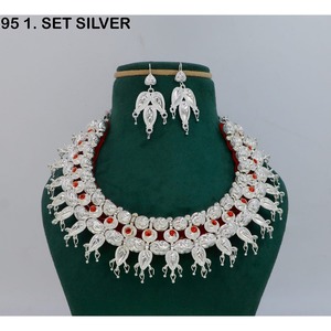 France Choker <b>Necklace</b> <b>Set</b> Grenoble Jewelry <b>Set</b> French <b>Silver</b> <b>Necklace</b> <b>Silver</b> Plated Lyon <b>Necklace</b> Traditional France Jewellery - Product Image 1