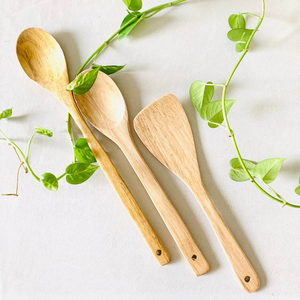 Cuillères et spatules de cuisine en bois écologiques, ustensiles de cuisine, ensemble d'outils de cuisson, fournisseur en gros - Product Image 1