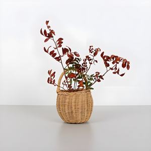 Petits paniers en rotin de qualité supérieure pour fleurs, panier en osier tissé vintage avec poignée - Product Image 2