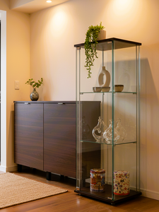 Vitrina Moderna Multifuncional de Vidrio Templado, Estantería para Bar en Casa, para Salas de Estar, Entradas, Supermercados, Bares y Cafeterías - Product Image 4