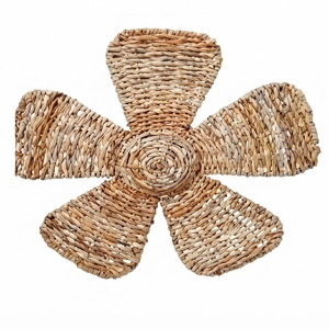 Decoración de Pared con Forma de Flor, Adorno Decorativo de Seagrass Tejido, Arte de Paja Hecho a Mano en Bali, Accesorio para Interiores del Hogar - Product Image 1