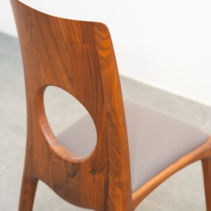 Chaise de salle à manger contemporaine en bois de noyer, style italien, dossier rembourré, pour salle à manger, restaurant, mobilier PISANO - Product Image 2