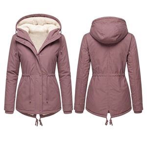 Veste Sherpa Rose Ultra Douce Thermique pour Femme avec Cordon de Serrage, Coupe Courte, Coupe-Vent, en Polaire, à Capuche et Manches Entièrement Relevées – Vente en Gros - Product Image 1