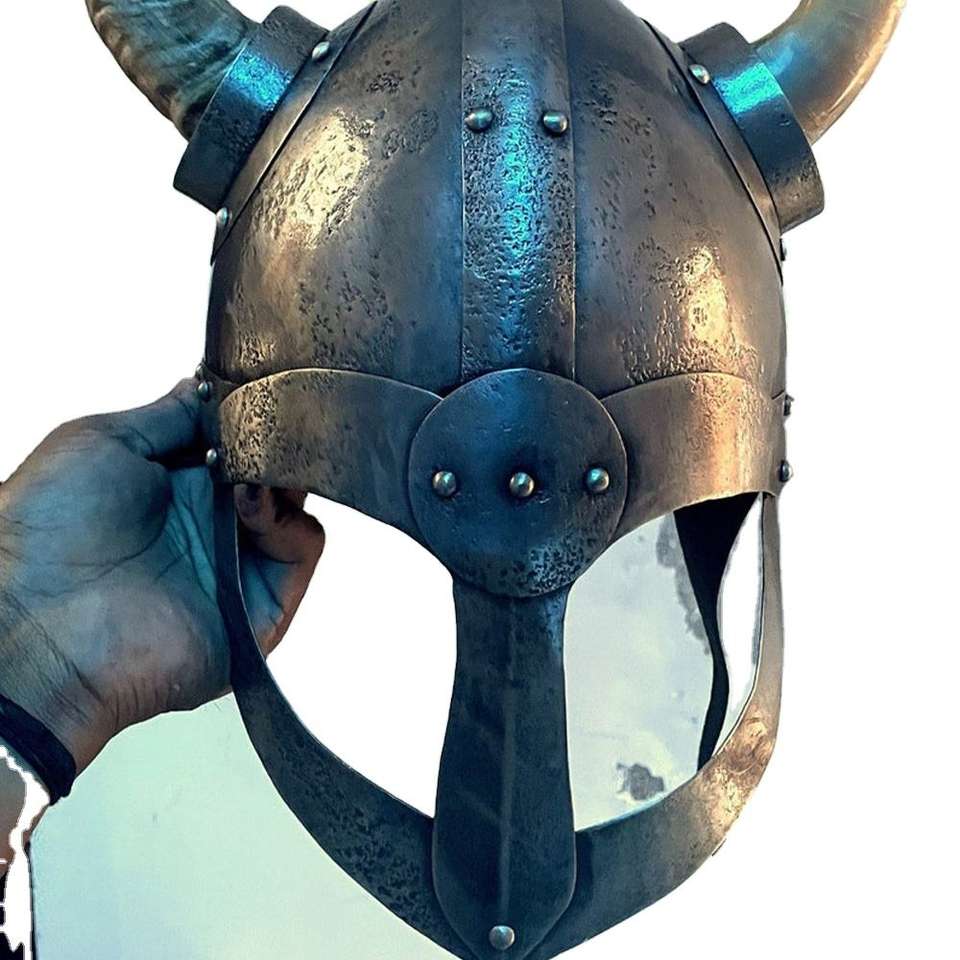 Prime Numbers Craft Prime Crafts International Handmade Hammered Viking Helmet Metal ...