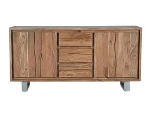 Buffet de style industriel vintage en bois d'acacia massif, armoire de rangement pour salle à manger - Product Image 1