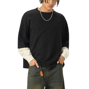 Pull-over surdimensionné style streetwear 320 g/m² à manches longues avec logo personnalisé style hip-hop unisexe pour université - Product Image 1