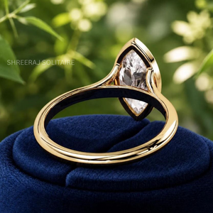 Bague de fiançailles en diamant de laboratoire taille marquise certifié IGI, sertie clos, à double sangle, en or massif 10K 14K 18K, directement de l'usine - Product Image 4