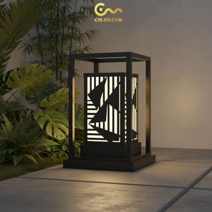 Lámpara de Pared Decorativa Cuadrada Moderna para Exteriores, Iluminación para Patio de Resort, Acero Inoxidable, CA 200V, E27, IP65, Negra - Product Image 2
