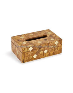 Elegant Wooden Tissue <b>Box</b> <b>with</b> Hinge <b>Lid</b> Handmade Napkin Storage Case Easy Refill Tissue Holder for Home Office Tabletop <b>Decor</b> - Product Image 1
