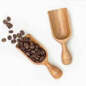 Cuillère de cuisine classique en bois écologique avec manches longs et courts, capacité de 10 à 30 ml pour café, sucre et sel de bain - Product Image 5
